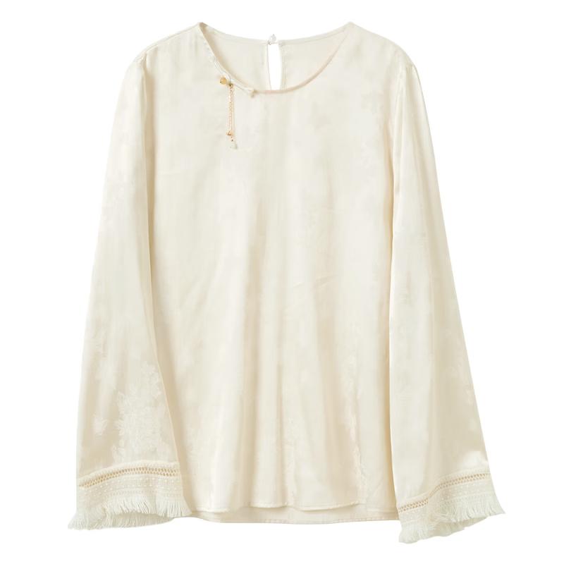 Новая блузка с кисточками из китайского жаккарда XL