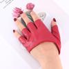 Damenbekleidung Accessoires PU-Leder Fingerlose Handschuhe Pole Dance Halbe Handfläche Halbe Finger
