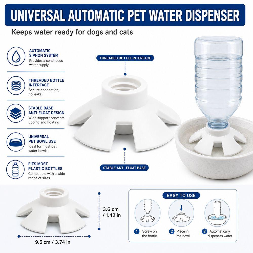 Universal Bottle Adapter 3D Printed Pet Water Bottle Adapter Automatic Water Dispenser  Home Use