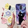 For Samsung Galaxy A6 Plus 2018 Phone Case On Samsung A6+ (2018) A6 A600F A605G Elegant Floral Cat Soft Silicone Clear TPU Cases