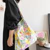 Korean Style Ins Fresh Flower Bag Spring and Summer Thin Cotton Shoulder Bag Crossbody Bag Large Capacity Women's Bag Canvas Bag
