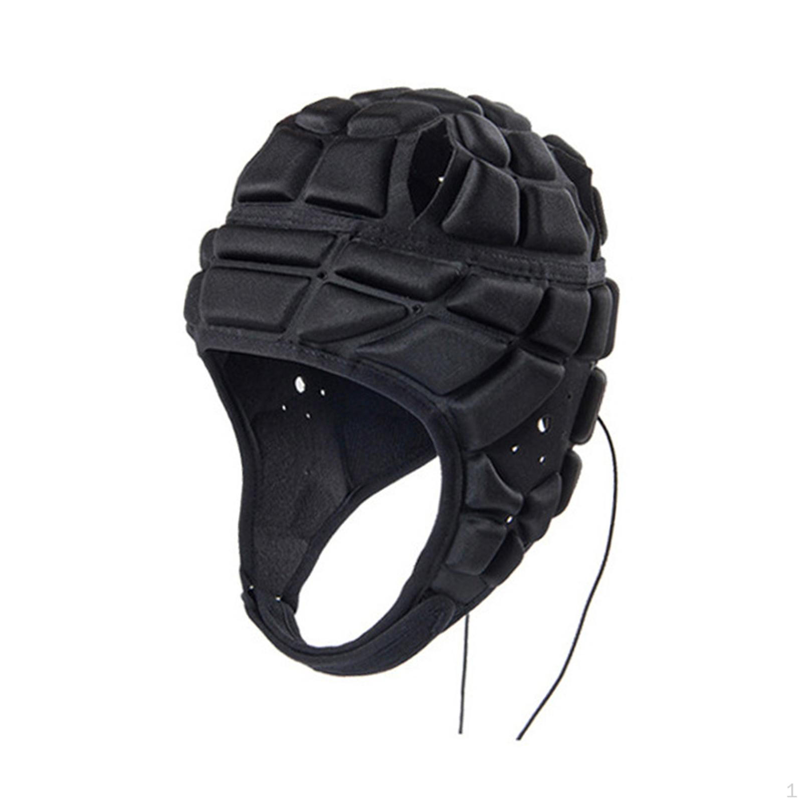 Children s Rugby Helmet Football Soft Padding Universal Soccer Headgear for Skateboarding S Black
