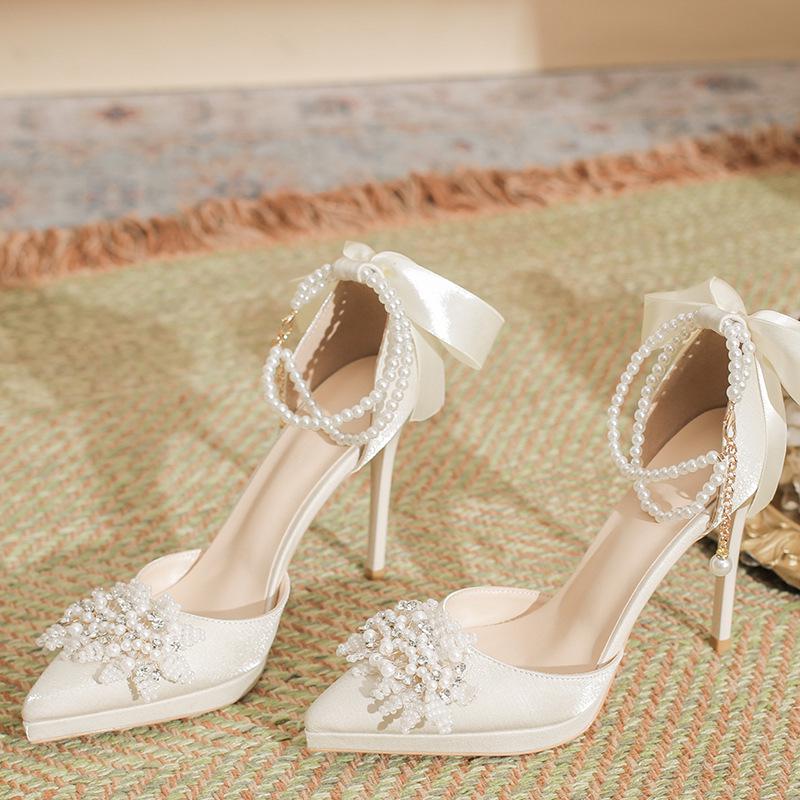 

2025 Women s Pointed-Toe Stiletto Heels with One-Strap Platform and Petite Height Boost 39