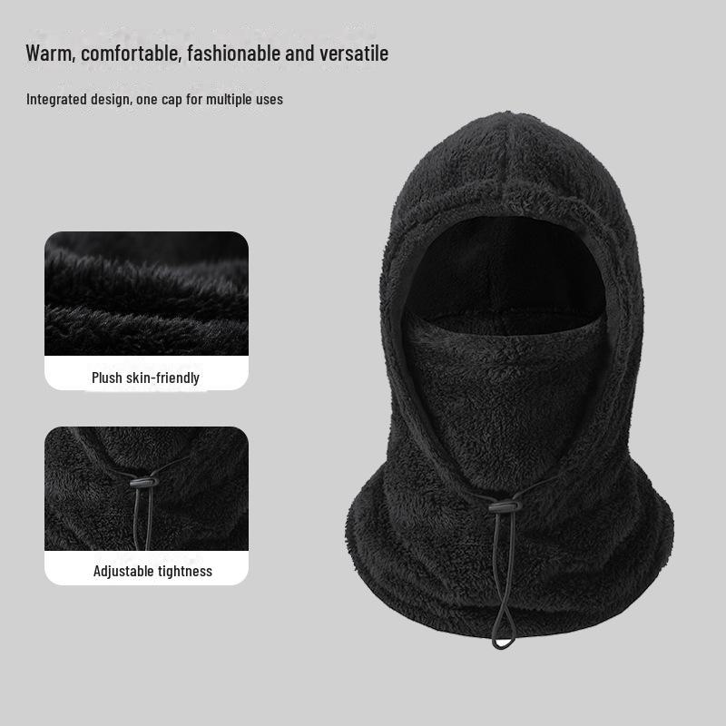 Thickened Warm Fleece Ski & Cycling Full Face Mask - Windproof Neck Collar for Autumn/Winter