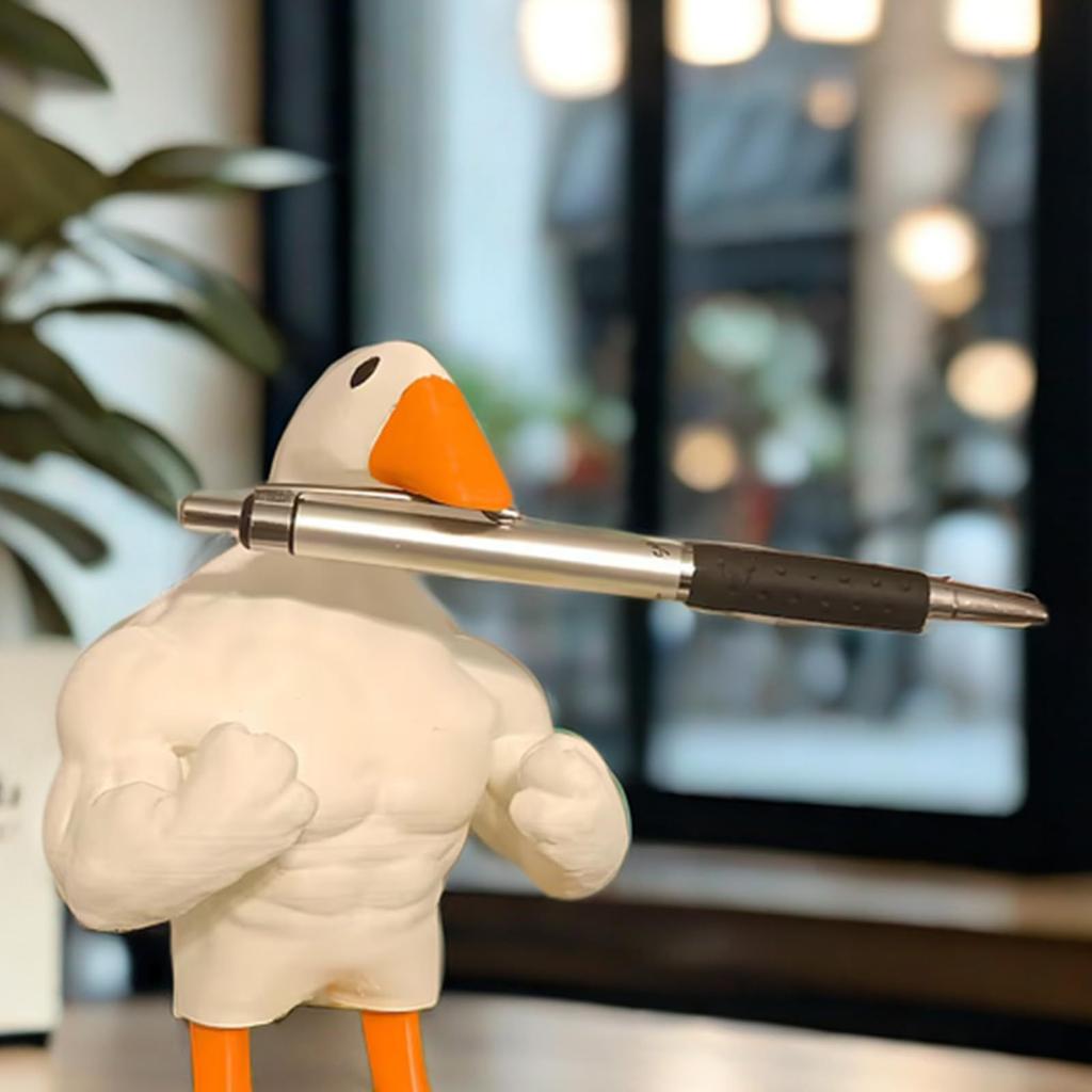 Creative Muscle Duck Resin Statue Ornament Home Decoration Funny Key Magnetic Duck Art Sculpture Crafts Living Roon Garden Decor