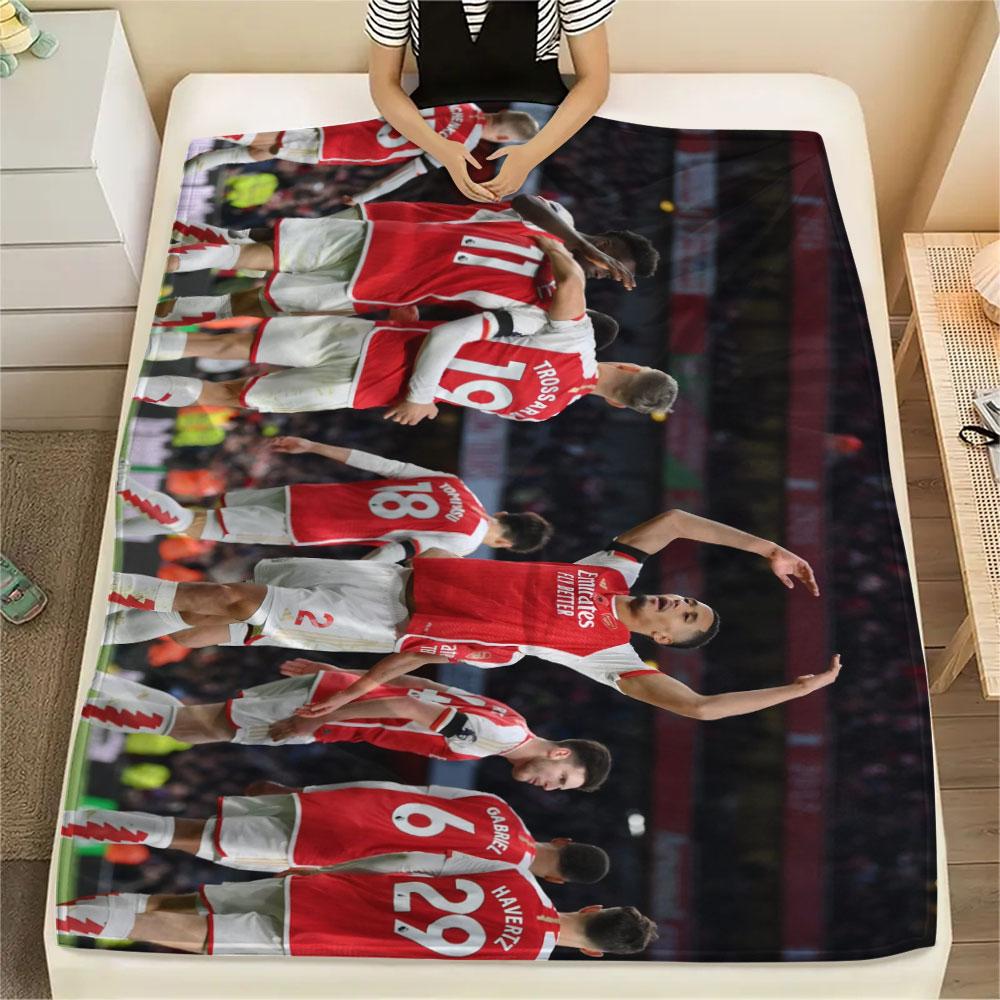Arsenal Players Printed Flannel Blanket, soft throw for bedroom sofa, washable, fan merchandise, great gift.