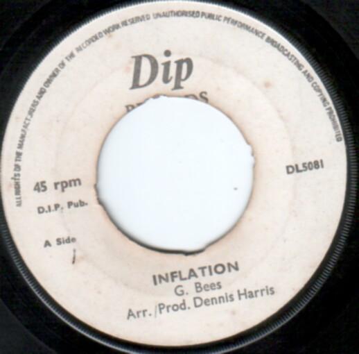 

7inch Record G. BEES - Inflation DL5081 Dip 1975 UK Reggae, Ska & Dub Used