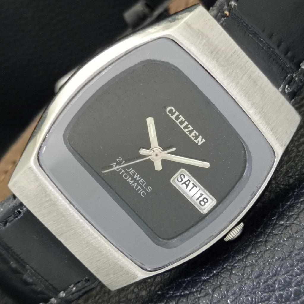 AUTOMATIC VINTAGE CITIZEN 8200 JAPAN MENS BLACK COLOR DIAL WATCH a702132-5 R208-a702132