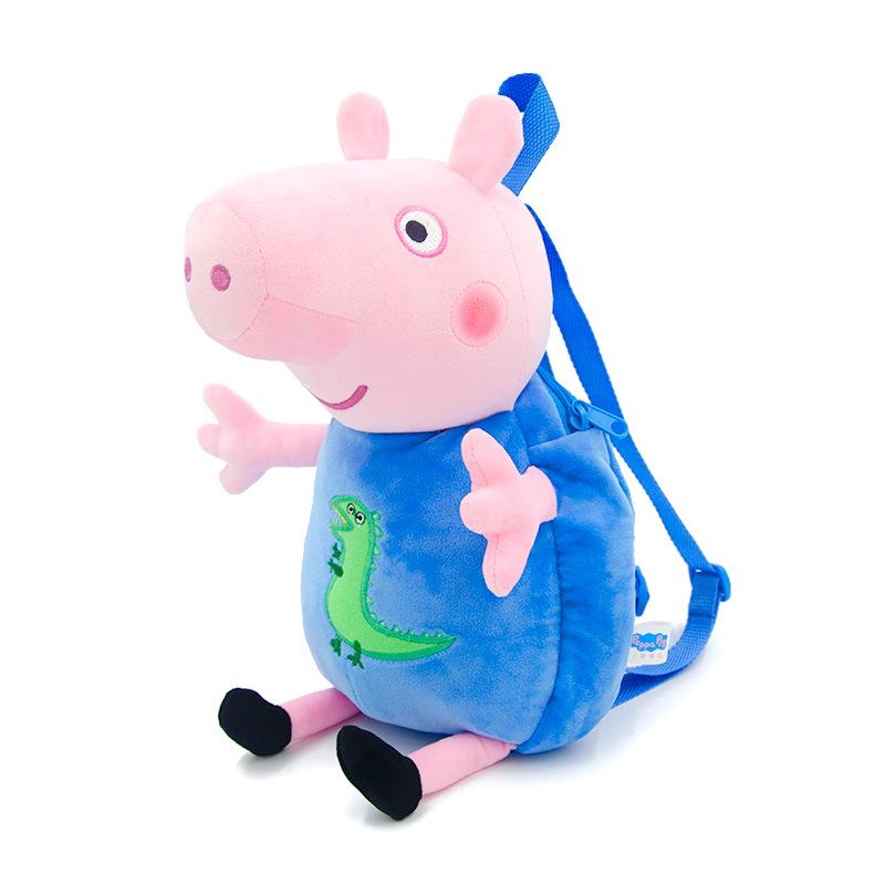 Genuine Peppa Pig Plush Toy Backpack - George Children s School Bag Peppa Shoulder Bag Approx. 30CM Length