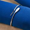 Luxury 925 sterling silver water droplet opening smooth surface bracelet for women's fashion parties, wedding jewelry