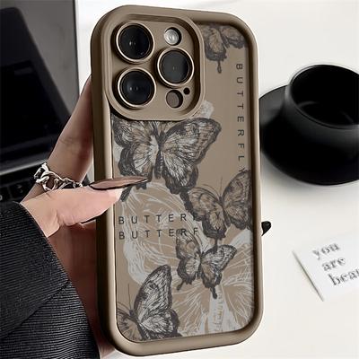 Custodia a farfalla color caramella per iPhone 16 Pro 15 14 Pro Max 13 12 11 Pro Max Xr Xs X 7 8 Custodia morbida antiurto in TPU sottile