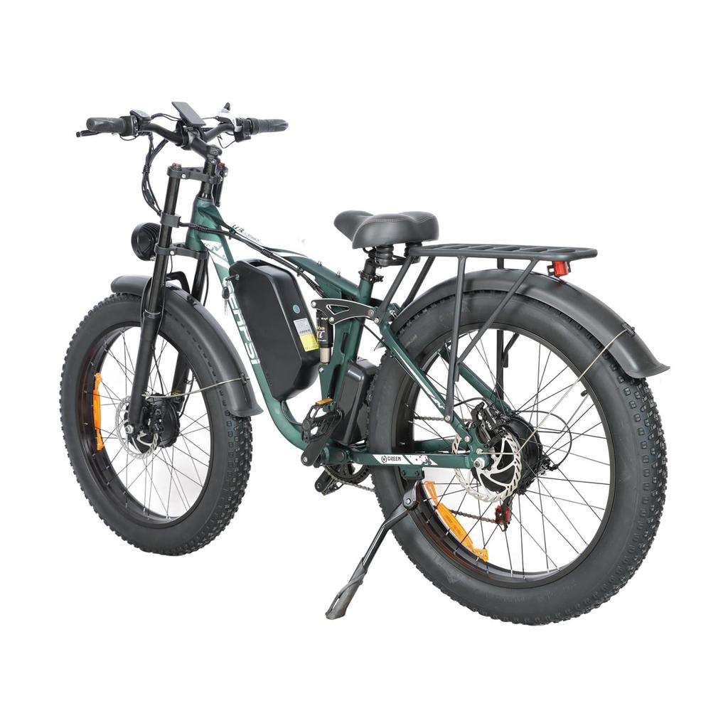 Bicicleta Elétrica de Motor Duplo Baolujie DP-2603-SJ 1500*2 Bateria 52V35AH Pneu Largo Todo-Terreno Aro 26 Bicicleta E-Mountain Bike Para Adulto
