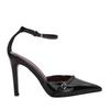 Mode Femme Chaussures en Cuir Boucle Escarpins Rouge Bout Pointu Slingback Talon Haut Sandale Mode Été Sexy Fête Punk Got Talons Femme