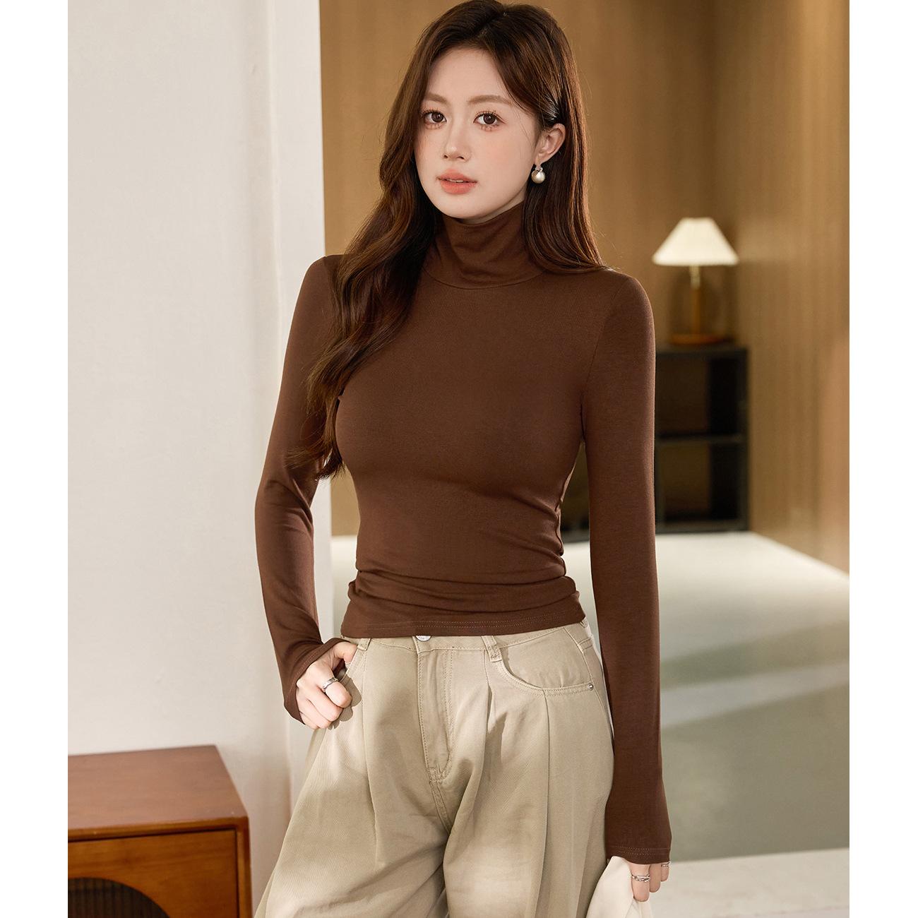 

Мягкая и приятная на ощупь водолазка, женская хлопковая футболка с длинным рукавом, новый внутренний топ на осень и зиму 2XL