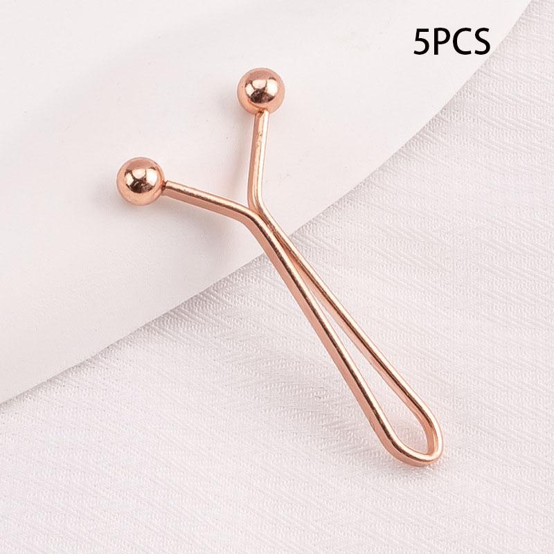 

U-Shaped Clips - Minimalist Gold, Silver, Black Clothing Adjusters with Steel Ball Clips 5PCS