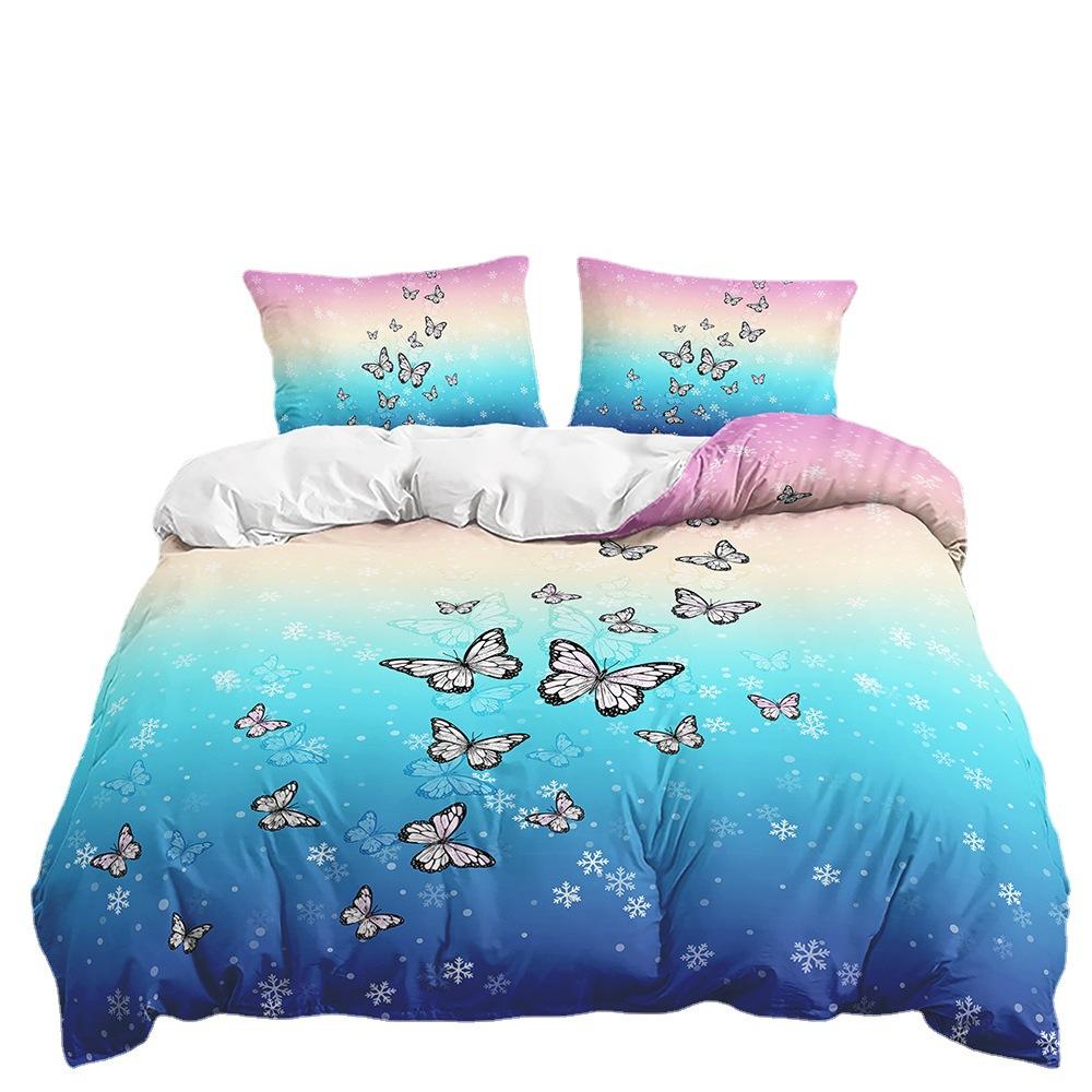 Bed Three-Piece Insect Butterfly Quilt Cover 3D Digital Printing Kit
