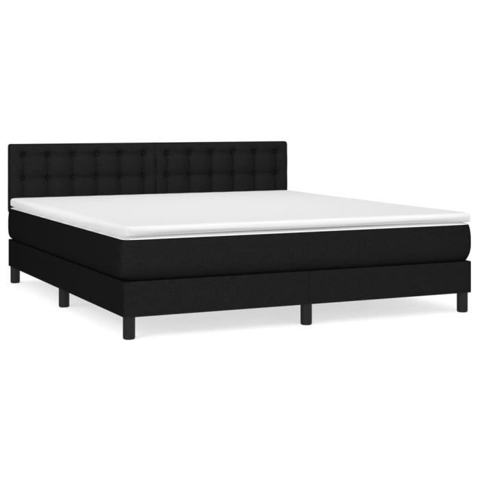 VidaXL Divan Bed with Mattress Black 160x200 Cm Fabric - Model 3140387