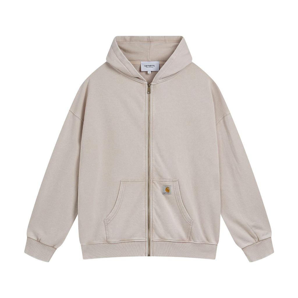 Carhartt 2025 Pánská vypraná mikina s kapucí na zip a tepláky - Retro volný střih