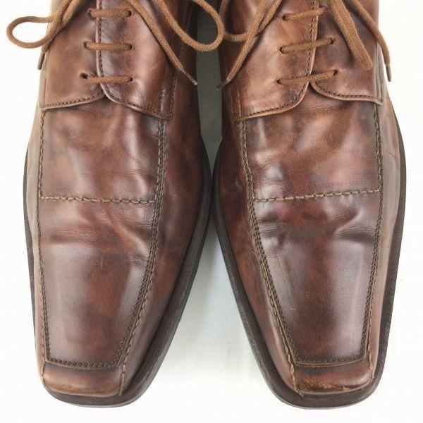 80s-90s Vintage Paul Morri Swirl Moc Business Shoes Brown Made in Italy size 43.5 27.5-28.0 Men's(USED)
