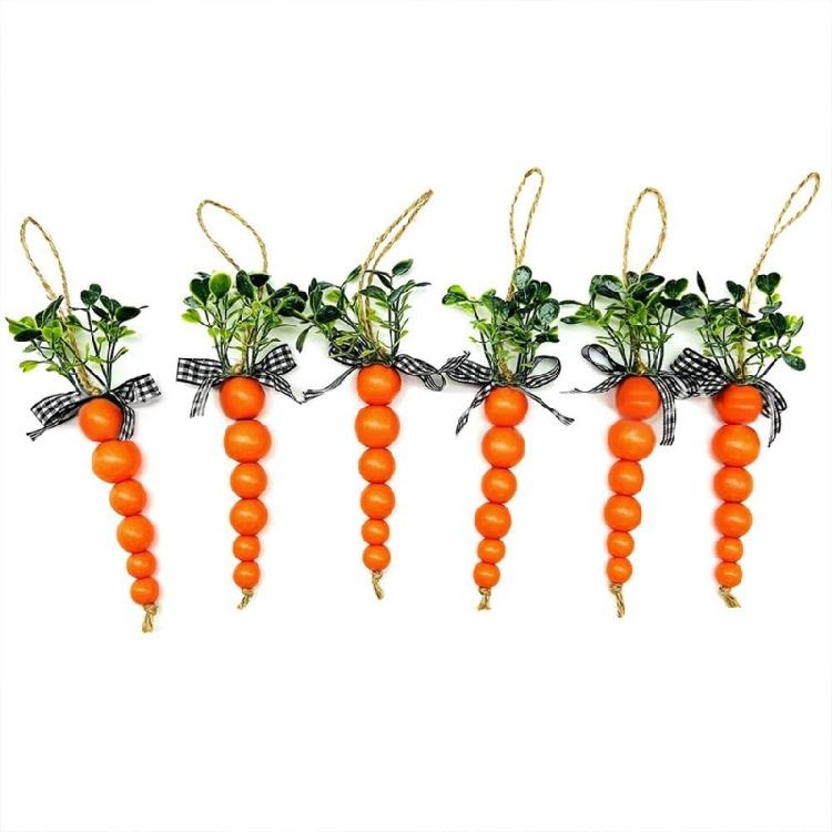 10pcs Easter Carrots Hanging Ornaments for Tree Home Decorations 2023 Kid Gift