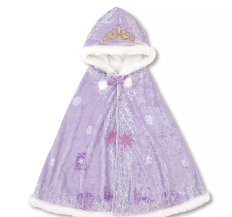 

Disney Rapunzel & Pascal Kids Cape with Hood and Tiara, Embroidered, Purple