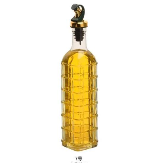 Transparente Olivenölflasche aus Glas, auslaufsicher, für Küchengewürze, Sojasauce, Essigpresse, Menage-Grillflasche, 500 ml
