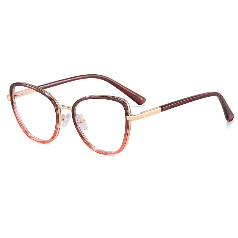 Leopard Cat Eye Reading Glasses Anti Blue Light Women Ultralight TR90 Far Sight Optical Eyewear Prescription