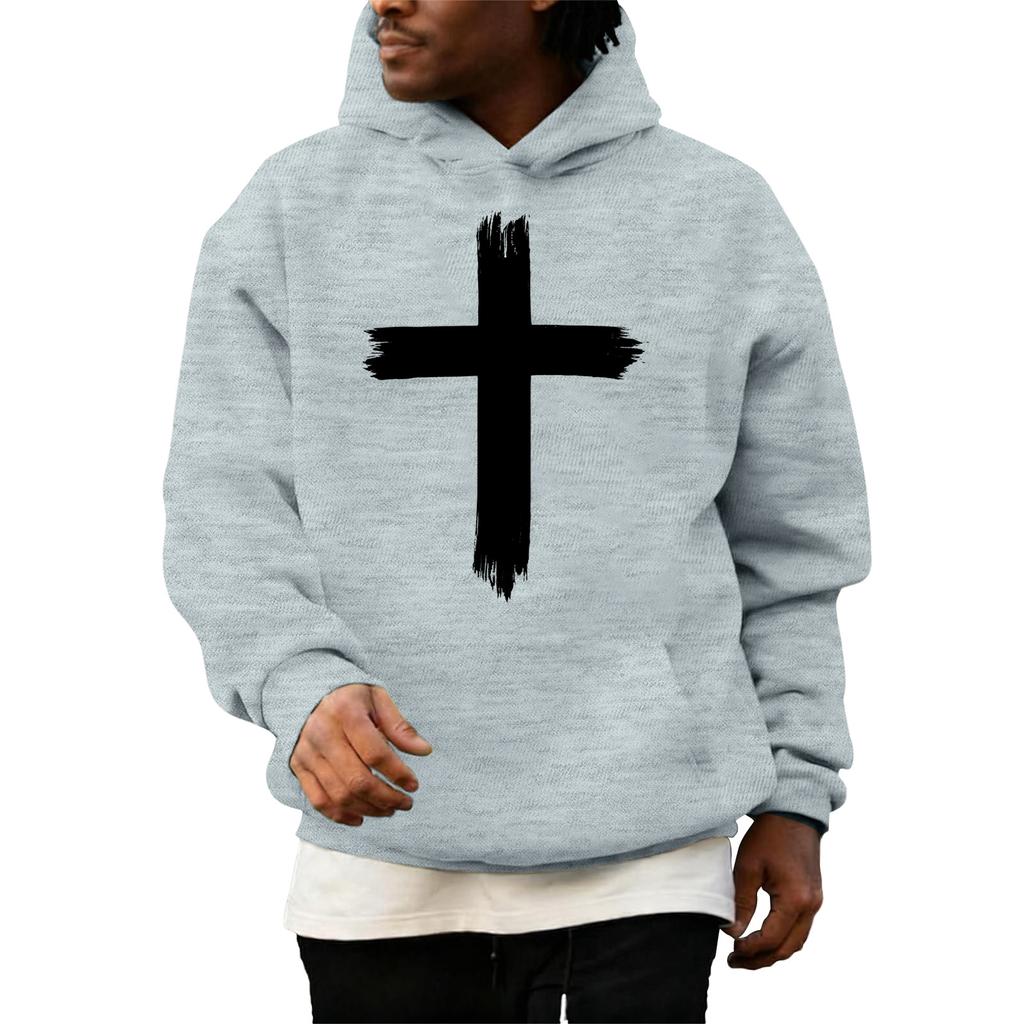 Sweatshirts For Men Cross Pullover Hoodie Graphic Long Sleeve Sweatshirt