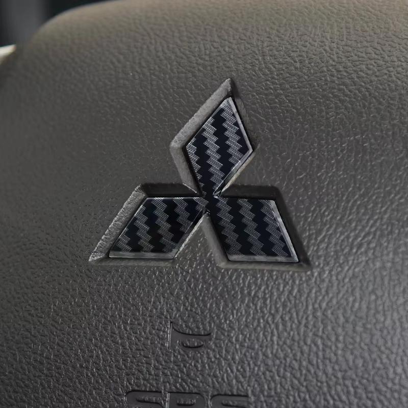 47mm Car ABS Car Steering Wheel Center Stickers for Mitsubishi Lancer EX Galant ASX Outlander Pajero Eclipse Badge Accessories