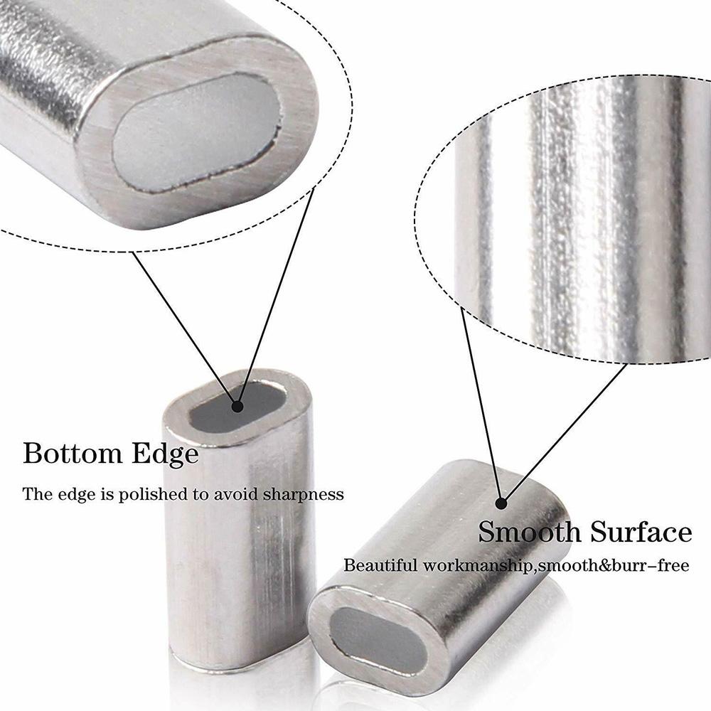 Shaddock 600PCS/Box White Oval Aluminum Fishing Tube Fishing Wire Pipe Crimp Sleeves Connector Fishing Line Accessorie