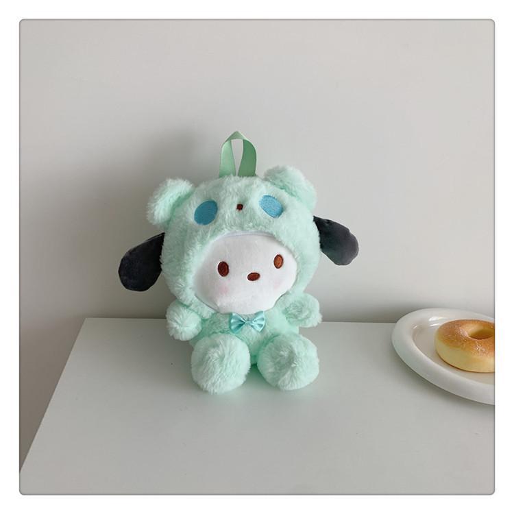 Melody Cinnamoroll Kuromi Pochacco Plush Cartoon Backpack For Girls With Soft Material And Breathable Design