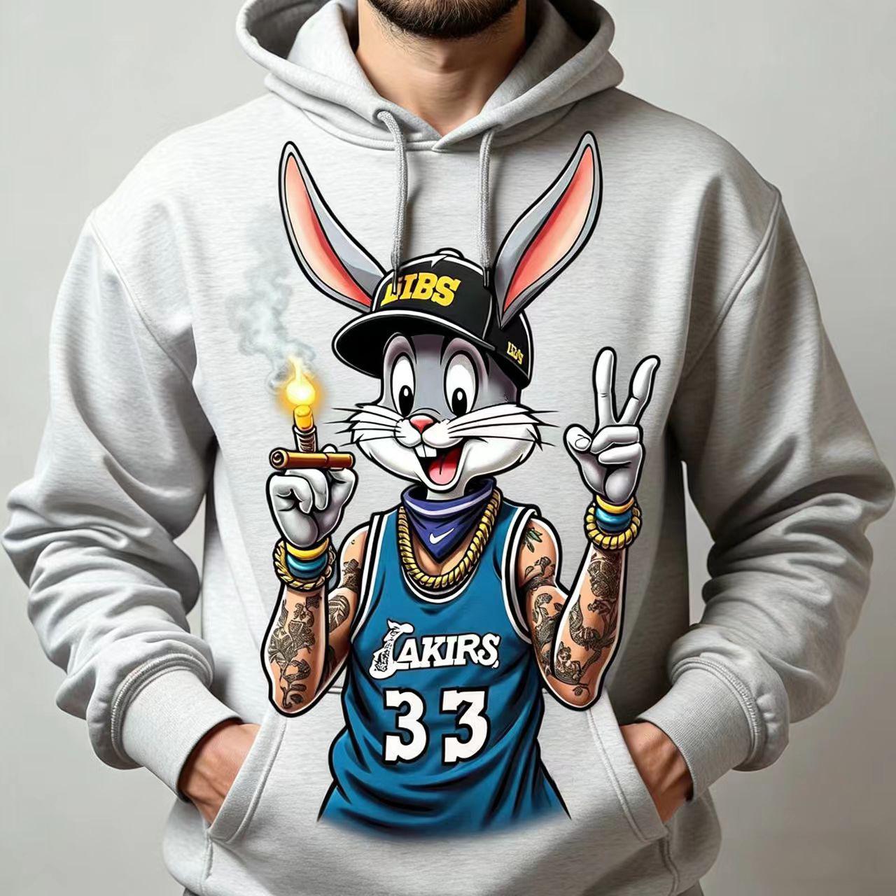 2026 Unisex Pullover Hoodie with Ribbed Hem, 250g Fabric Double Extra Large
