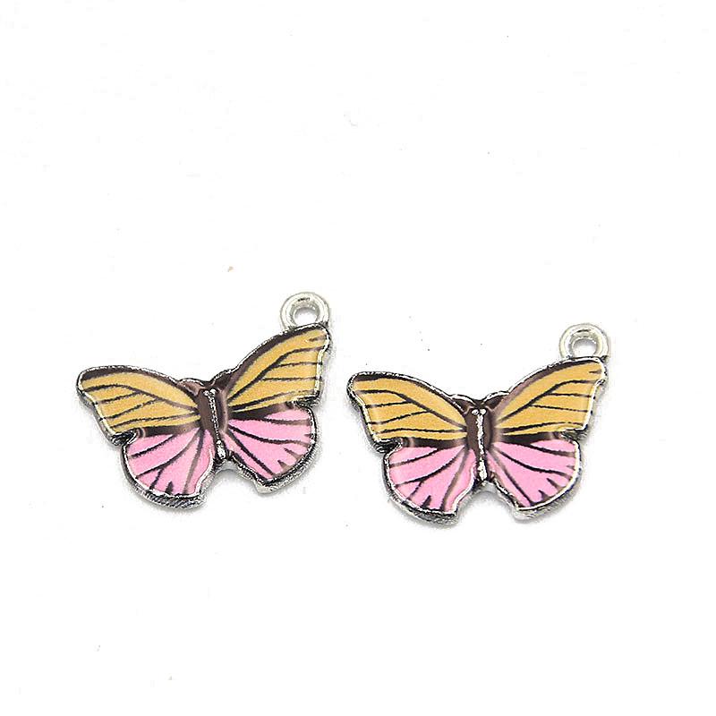 Colorful Enamel Butterfly Pendants - 15 Colors, 2 Styles for DIY Necklaces & Bracelets