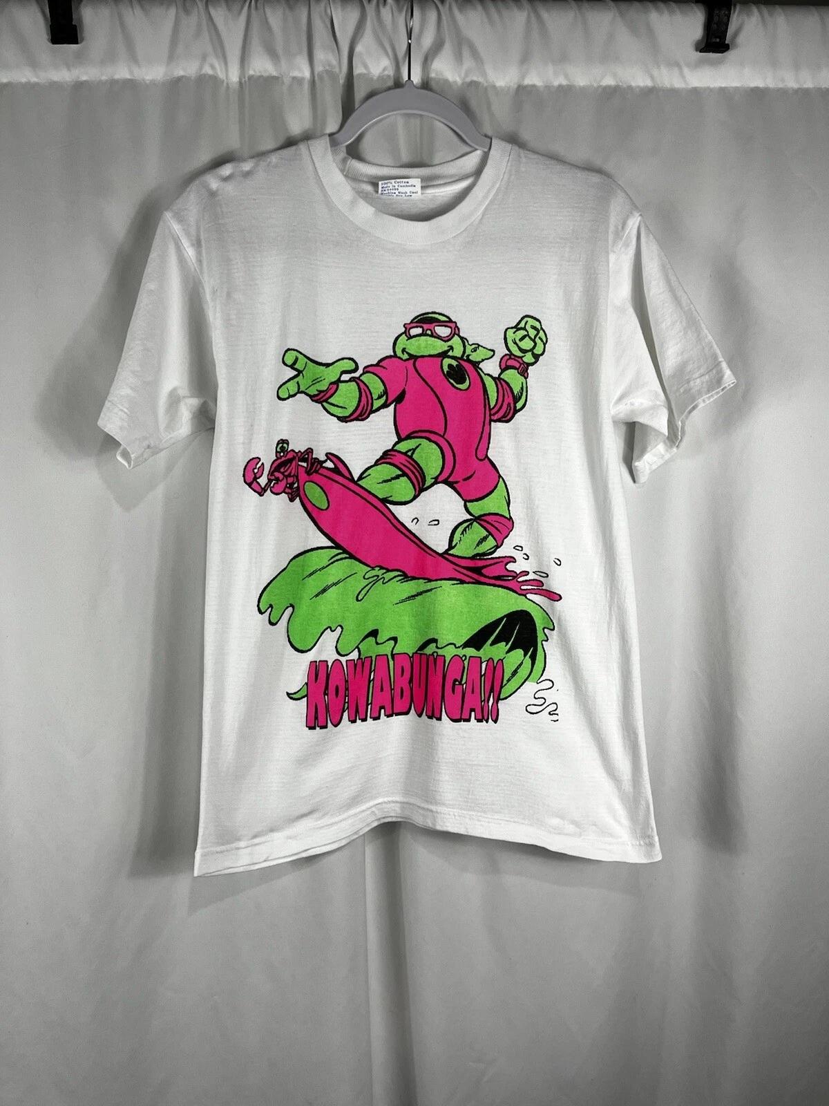Vintage Teenage Mutant Ninja Turtles Shirt Cowabunga Surf 90s TMNT Medium S