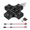 USB C Tester,2 In 1 Type C USB Tester Color Screen IPS Digital Multimeter,Voltage,Current,Power,Resistance,Temperature,with Clip
