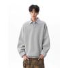 QOTRIOCK Heavyweight Plaid Polo Collar Layered Sweatshirt