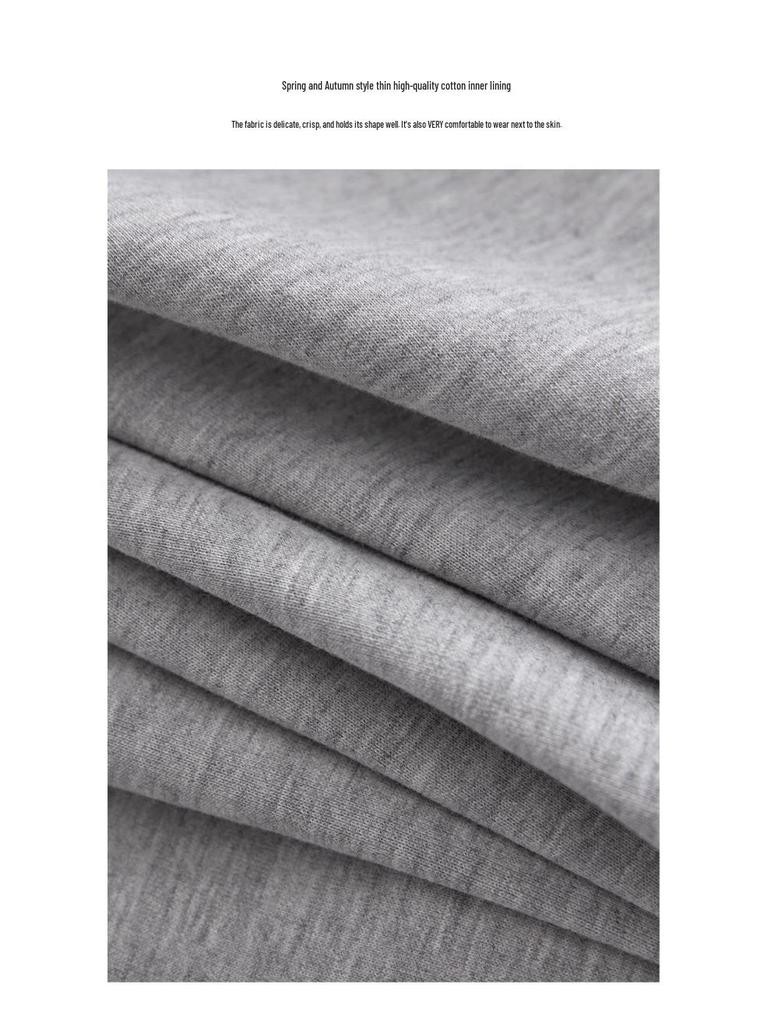 Gray Slim Fit Petite Korean Style Zip-Up Hooded Cardigan for Women, Ideal for Early Autumn/Spring Upper Outerwear