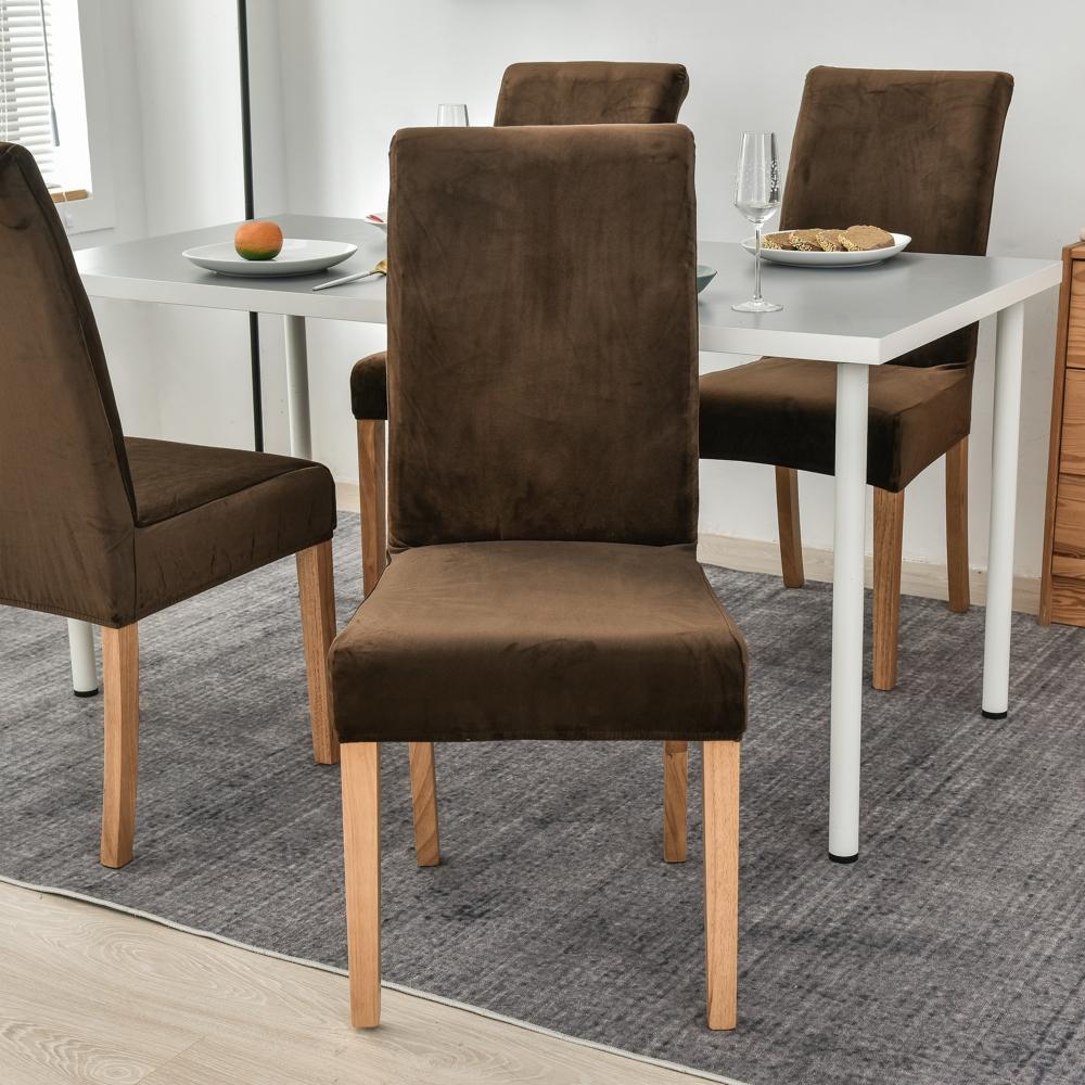 Velvet Plush Stretch Chair Slipcover Elastic Spandex Chair Cover for Dining Room Kitchen Wedding Banquet Hotel Housse De Chaise