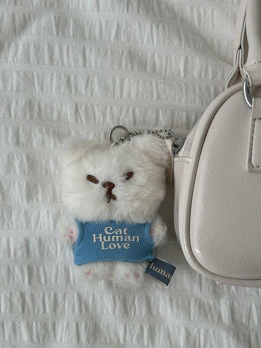 

human & cat BIG CAT KEY RING / WHITE WHITE