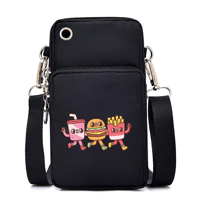 Casual mobile phone bag cute printing new messenger bag Korean version versatile small bag vertical change bag