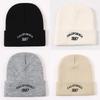Fashionable Warm Winter Knit Hat With Embroidered Letters 1987 For Couples Traveling