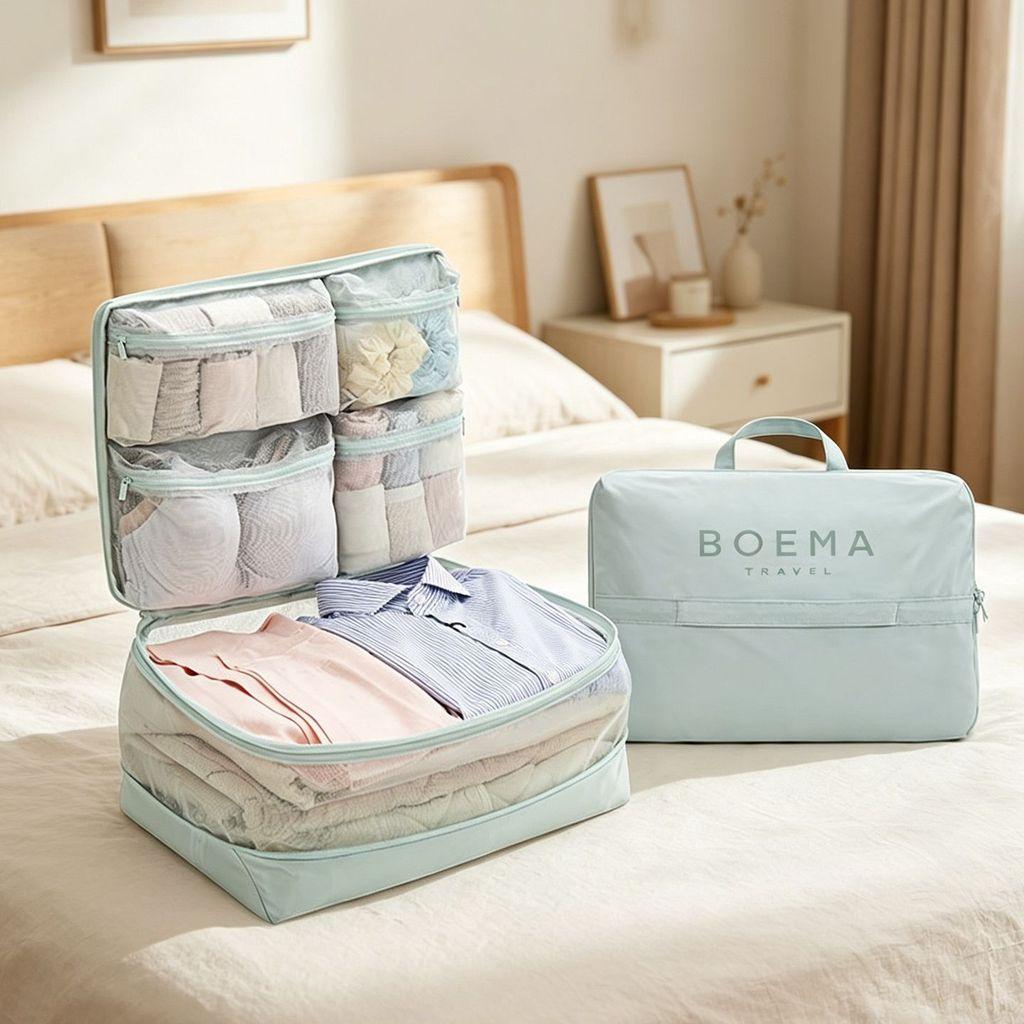 Borsa Organizer da Viaggio con Scomparti Multipli per Vestiti e Accessori