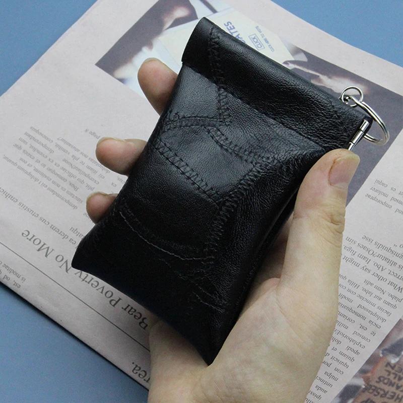 Fashion Leather Long Pocket Key Wallet Keyring Coin Purse Women Men Small Short Money Change Bag Little Card Holder