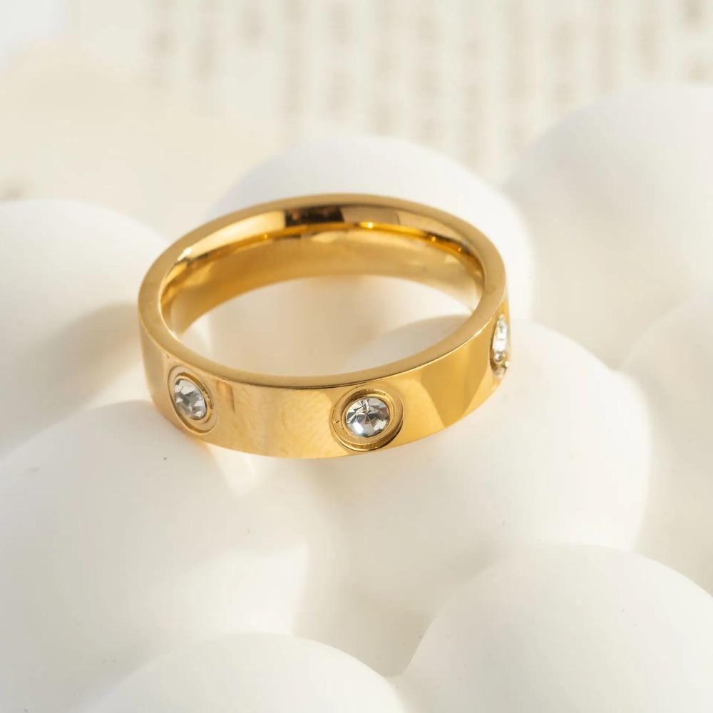 ALTERA Classic Stainless Steel 3A Zircon Crystal Charm Rings for Women Men Luxury High Quality Engagement Wedding Zircon Gifts