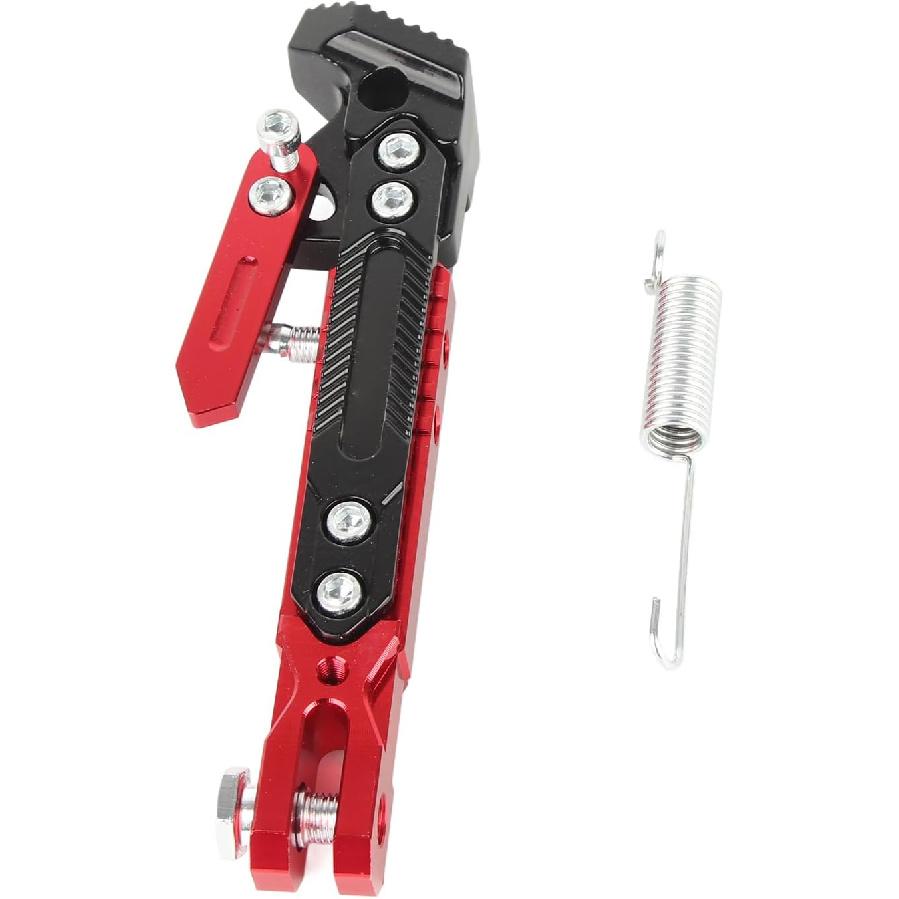 Motorcycle Foot Side Support Stand Universal Adjustable Aluminum Alloy Tripod Kickstand Foot Side Support Stand(Red), Car