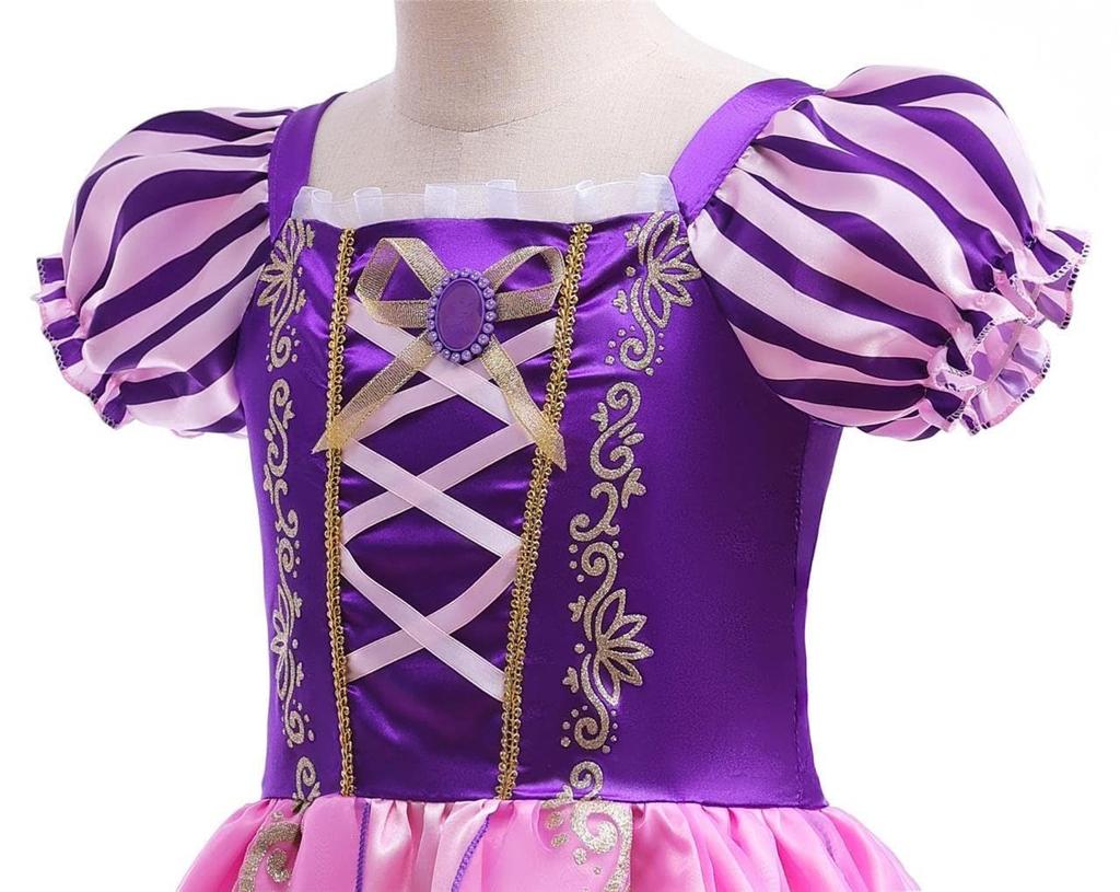[Dressy Daisy] Kids Girls Princess Dress Rapunzel Style Costume Halloween Christmas Party 2 Years Old Rapunzel A (Dress + Accessories)