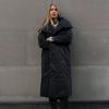 Winter Oversized Warm Long Cotton Padded Coats Women Loose Belt Quilted Parkas Jackets Thicken  Lace Up Single Breasted Overcoat