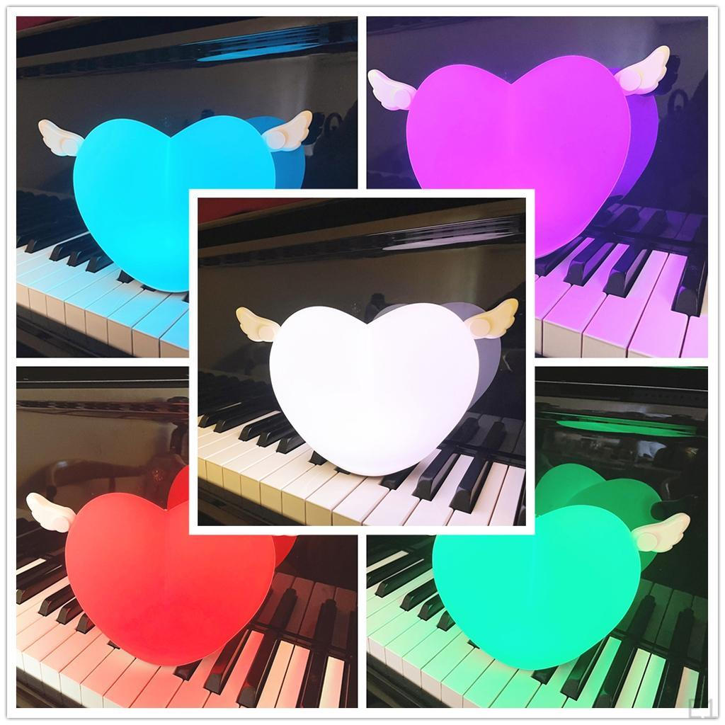 Heart Shaped Night Light , Cute Steamed Lights Silicone Lamps Soft Nursery Rechargeable
