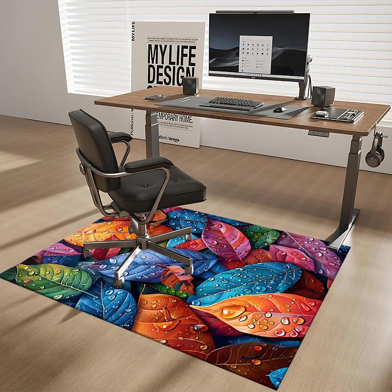 

1pc Colorful Leaf Design Chair Mat - Festive Gift for Office Chairs, Non-Slip Carpet for Home Decor, Suitable for All Seasons and Rooms.P029 60cm by 90cm