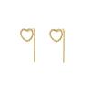 Small Fresh Hollow Love Stud Earrings Personalized Short Fashion Thread Design Heart Earrings